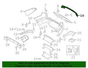 Rear bumper center molding for Land Rover Range Rover Sport 18-22