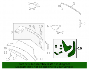 Rear mud flaps, set of 2, Land Rover Range Rover Evoque 19-25