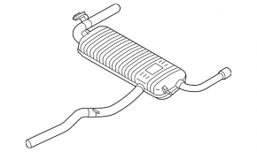 Muffler rear part with barrel BMW X1 F48 16-22 B46 AWD under the damper