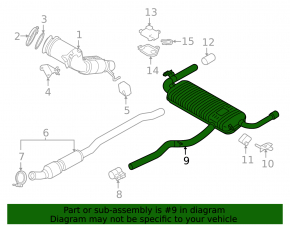 Muffler rear part with barrel BMW X1 F48 16-22 B46 AWD under the damper
