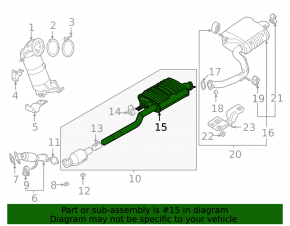 Exhaust line middle section with catalytic converter Hyundai Santa FE 21-23 2.5T