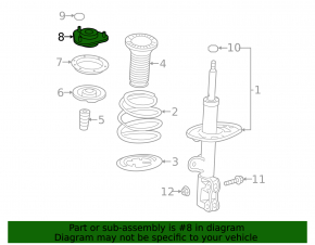 Front left shock absorber support Toyota Rav4 19- rusty