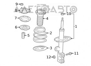 Front left shock absorber support Toyota Rav4 19- rusty
