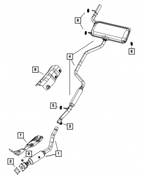 Exhaust line Chrysler 200 4d 11-14 2.4 4-speed, without pzev