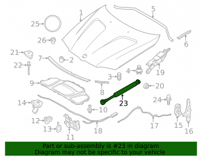 Hood shock absorber left BMW X3 F25 11-17