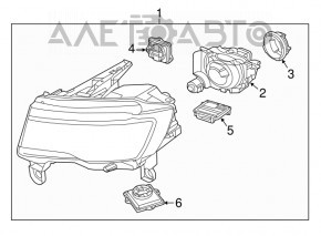 Headlight front left complete Jeep Grand Cherokee WK2 14-21 xenon