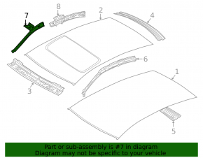 Roof pillar front right VW Passat b8 16-19 USA