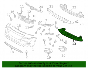 Subaru Legacy 20-25 front bumper center lower mount