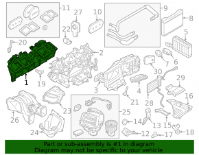 Heater assembly BMW 5 F10 10-16 2 zone valve