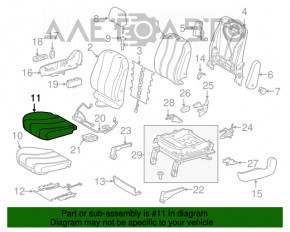 Passenger seat Toyota Sienna 11-14 without airbag, mechanical, velour, beige