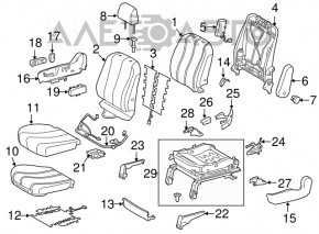 Passenger seat Toyota Sienna 11-14 without airbag, mechanical, velour, beige