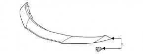 Acura TLX 20-25 Base Front Bumper Upper Trim, SH-AWD, A-Spec, Black