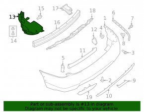 Rear bumper guard left Nissan Rogue 14-20