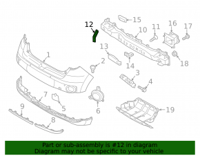 Rear bumper mount on the amplifier, upper left, Kia Soul EV 15-19