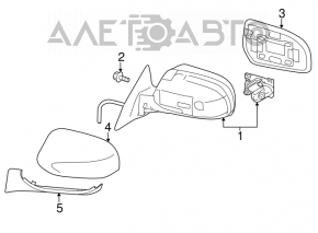 Heated right side mirror assembly for Subaru Outback 10-14