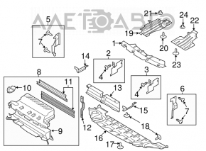 Lower right radiator deflector for Ford Escape MK3 13-16 2.5