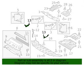 Lower right radiator bracket Ford Escape MK3 13-19