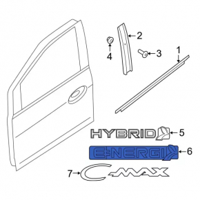 Emblem inscription ENERGI front left Ford C-max MK2 13-17