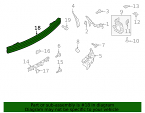 Rear Bumper Reinforcement Ford Mustang mk6 15-