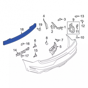 Rear Bumper Reinforcement Ford Mustang mk6 15-