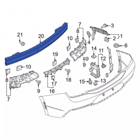 Rear Bumper Reinforcement Ford Mustang mk6 15-