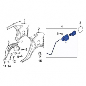 Fuel filler flap with housing Ford Escape MK4 20-22 hybrid