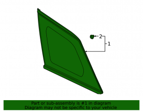 Lincoln Corsair 20-26 rear left fixed glass window