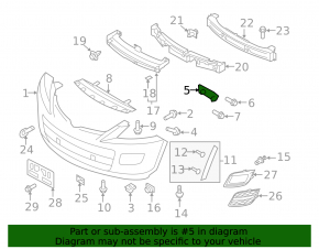 Left front bumper mount for Mazda CX-9 07-15