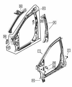 Door Stop Rear Left Dodge Grand Caravan 11-20