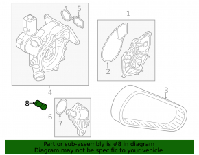 Coolant temperature sensor housing Audi Q5 80A 18-25