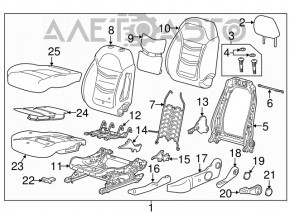 Driver's seat Chevrolet Volt 16- without airbag, leather beige Premier