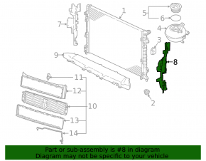 Radiator deflector left VW Atlas 18-20 2.0T