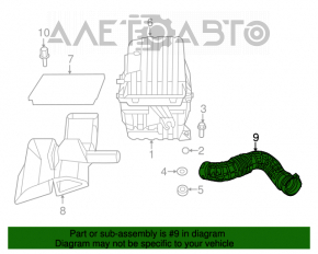 Air duct Chrysler 200 11-14 2.4 without pzev