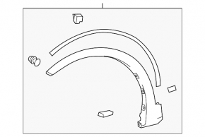 Molding front bumper arch overlay left Toyota Rav4 13-15 prerest