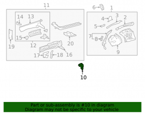 Front right wing bracket Toyota Prius 50 16-22