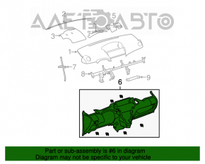 Toyota Yaris 2006-2010 dashboard without airbag