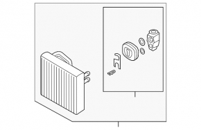 Evaporator VW Tiguan 18- type 2, with valve