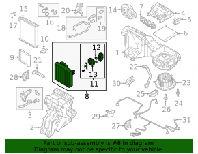 Evaporator VW Tiguan 18- type 2, with valve