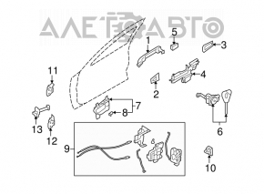 Front right door handle mechanism for a Subaru Forester 08-13 SH