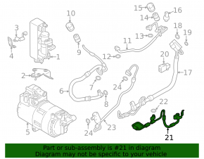 Air conditioning pipe for the rear heater of a BMW F30 16-18 PHEV