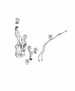 Jeep Cherokee KL 19 Washer Reservoir - Without Cap and Sensor