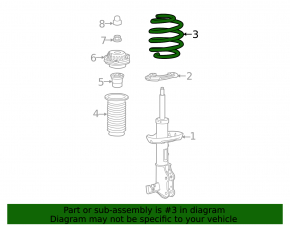 Front left spring GMC Terrain 18- LYX, LSD FWD