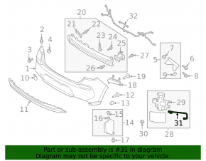 Blind Spot Sensor Wiring BSM Left Hyundai Elantra AD 17-18 8 Pins