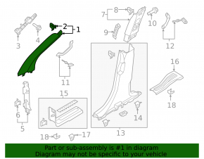 Front pillar trim left Ford Explorer 11-15 ser