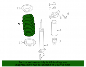 Lincoln MKX 16-18 rear left spring, stiffness, blue