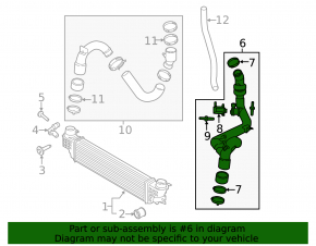 Left intercooler hose assembly for Ford Edge 15-18 2.0T