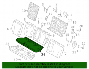 Ford Mustang Mach-E 21-25 2nd row lower seat trim, black leather