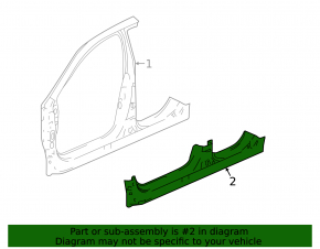 Body threshold metal with front pillar left Honda Accord 13-17
