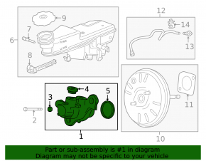 Brake master cylinder with reservoir Chevrolet Cruze 16-