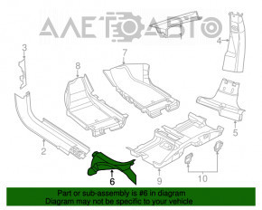Rear right door sill plate for Dodge Dart 13-16 black